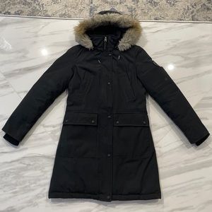 Women’s Calvin Klein Performance Long Jacket Parka Puffer W/hood Black Size XS